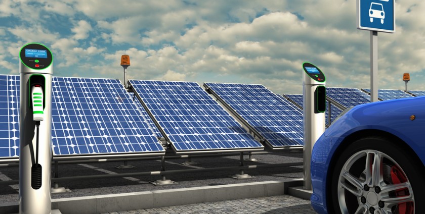 Electric car and electric solar charge point Electric SUV
