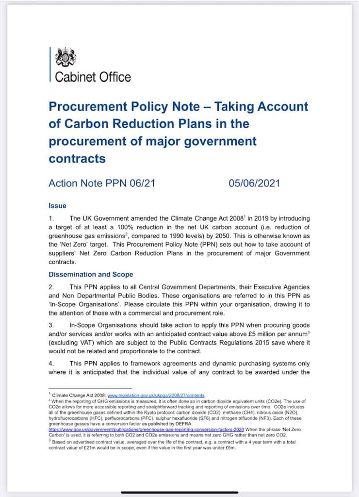 PPN 06/21 contractual emissions reporting